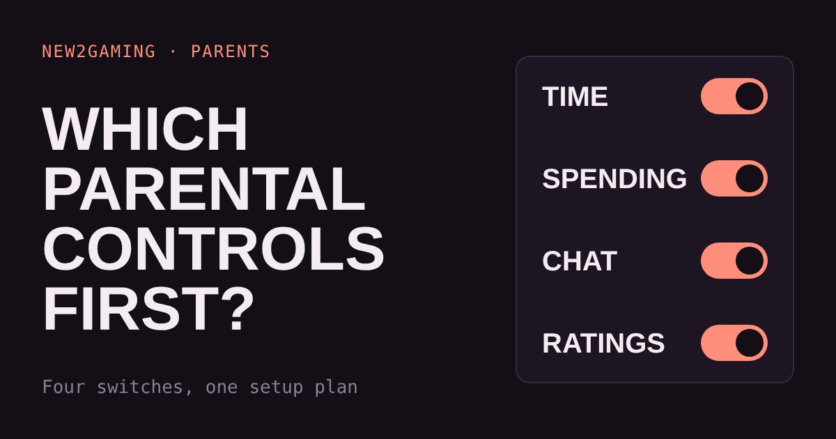 Four coral toggle switches labelled Time, Spending, Chat and Ratings next to the title